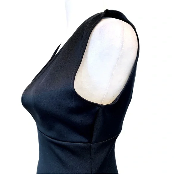 AX Paris | NW Plunge Hourglass Bodycon Midi Dress Navy Size 4 - Picture 5 of 16